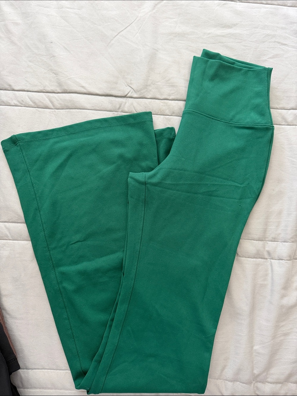 High-Rise Green Flare Leggings